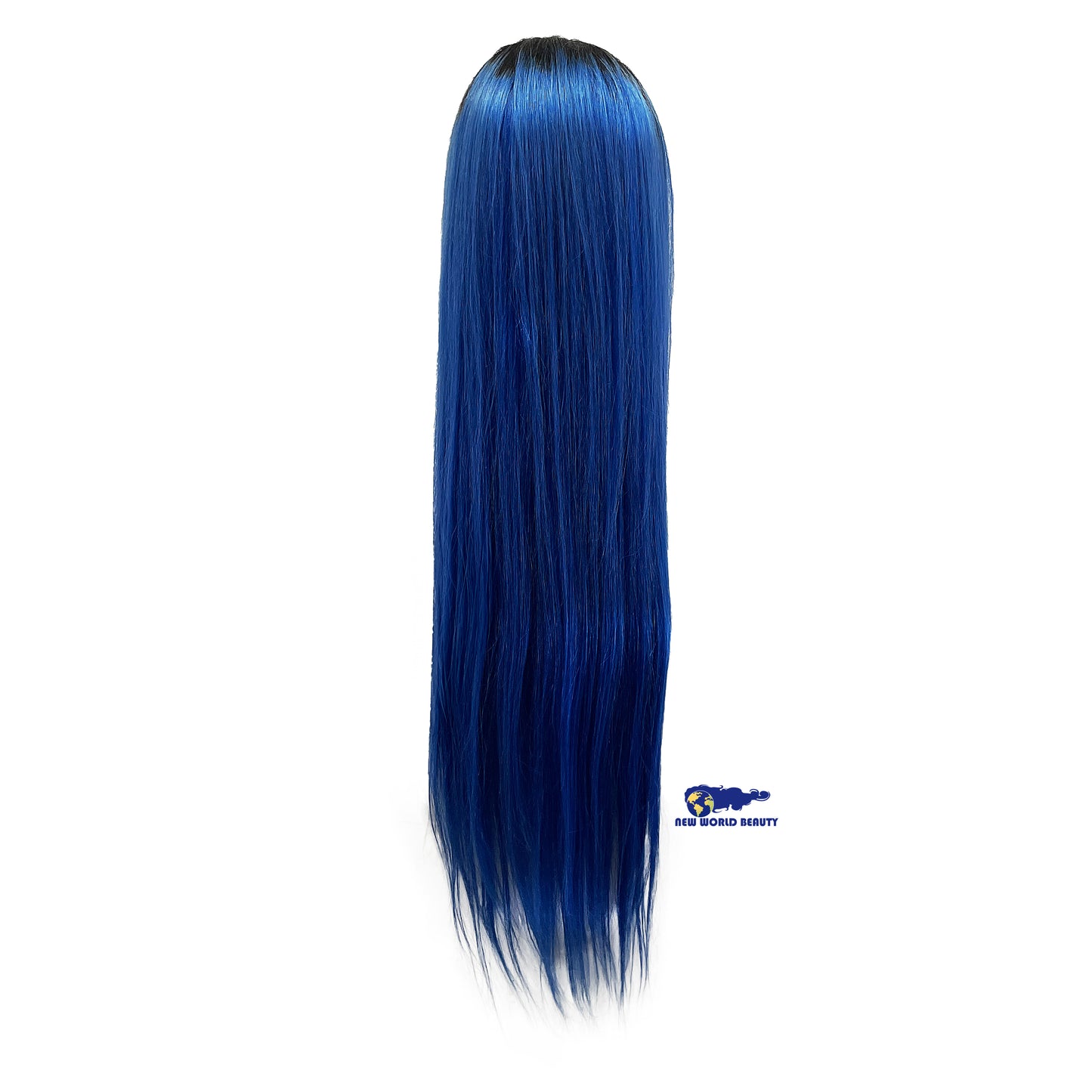 Perruque Brésilienne Lace Frontale Bleue & Racines Noires Naturelles
