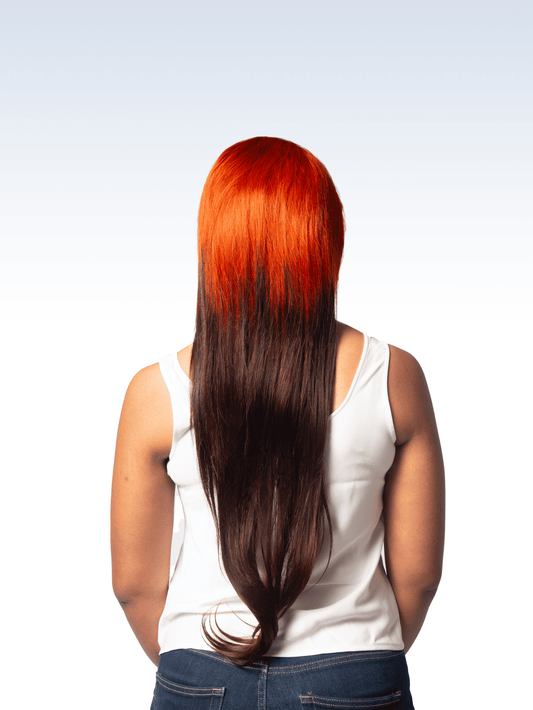 Perruque Brésilienne Lace Frontale Orange Cuivré Vif & Brun