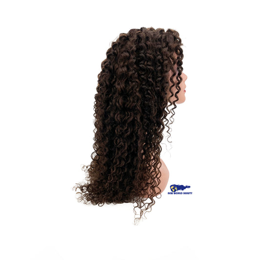 Perruque Brésilienne Frontale Bouclée Chatain