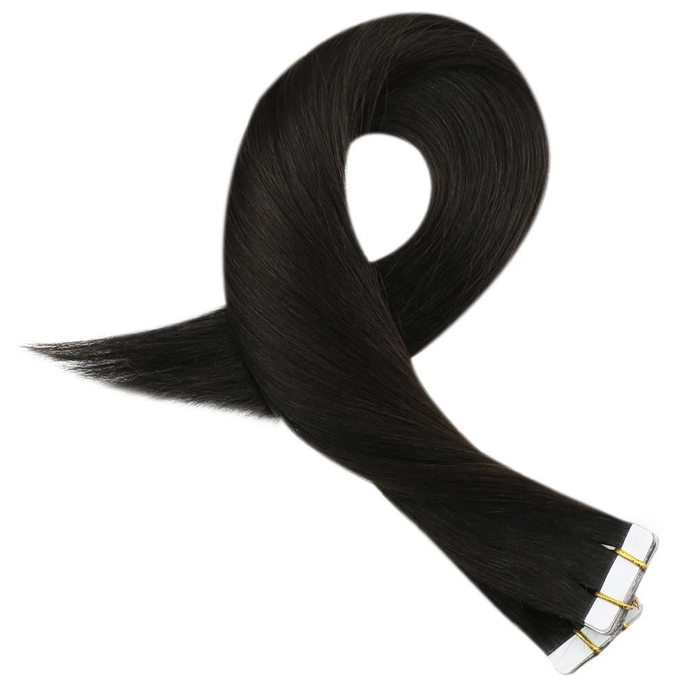Extensions Tape-In Brun Clair en Bandes Adhésives