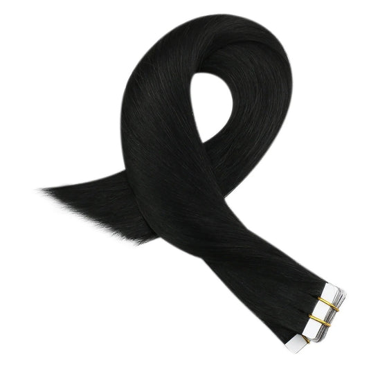 Extensions Tape-In Brun Noir en Bandes Adhésives