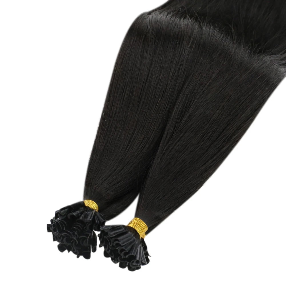 Extensions de cheveux à la kératine couleur Noir - NEW WORLD BEAUTY