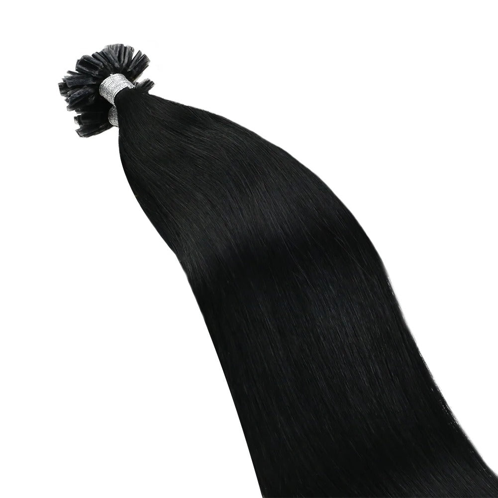 Extensions de cheveux à la kératine couleur Noir - NEW WORLD BEAUTY