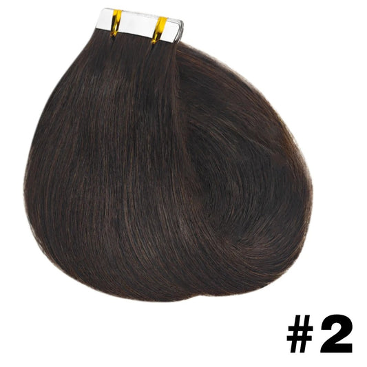 Extensions Tape-In Brun Clair en Bandes Adhésives