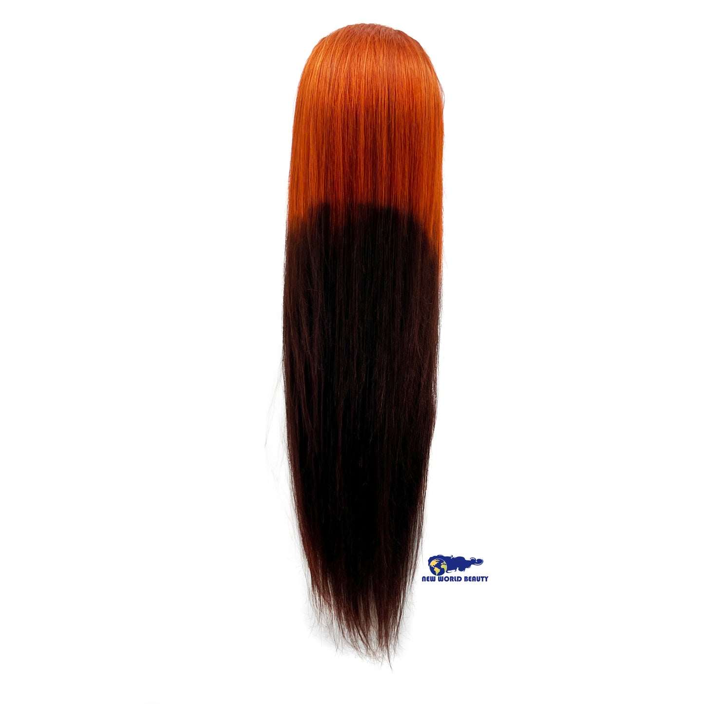 Perruque Brésilienne Frontale Orange Cuivré & Racine Noir Naturel