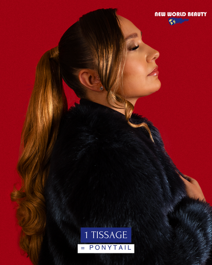 2 Tissages Colorés Brazilian Remy Hair = Ponytail