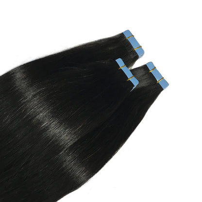 Extensions Tape-In Brun Noir en Bandes Adhésives